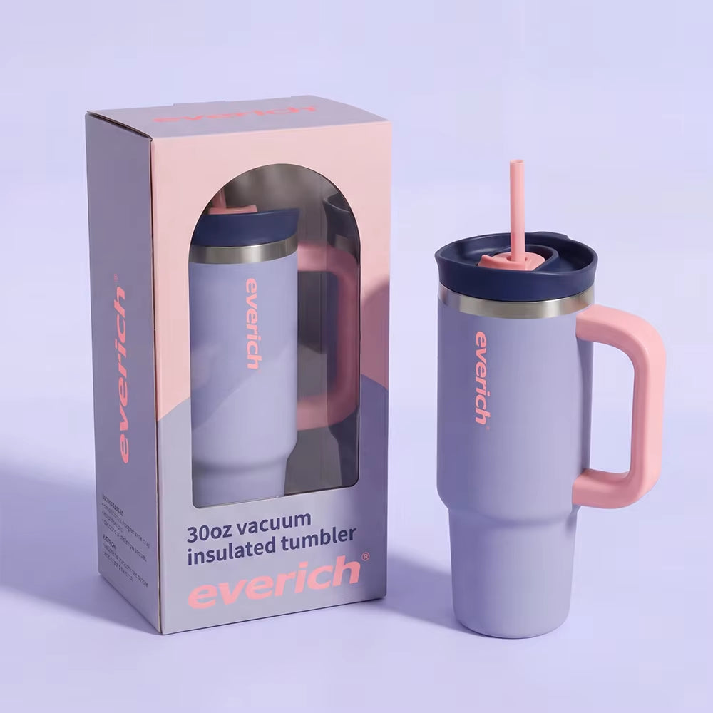 Stainless Steel Tumbler with 2-in-1 Lid