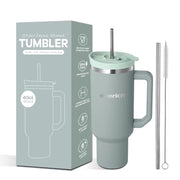 Everich 40Oz BPA Free Stainless Steel Tumbler 100 Leakproof Double Wall Vacuum Insulation Tumbler with Handle