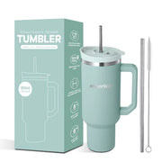 Everich 40Oz BPA Free Stainless Steel Tumbler 100 Leakproof Double Wall Vacuum Insulation Tumbler with Handle
