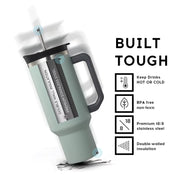 Everich 40Oz BPA Free Stainless Steel Tumbler 100 Leakproof Double Wall Vacuum Insulation Tumbler with Handle