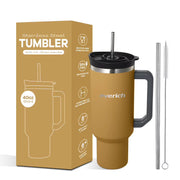 Everich 40Oz BPA Free Stainless Steel Tumbler 100 Leakproof Double Wall Vacuum Insulation Tumbler with Handle